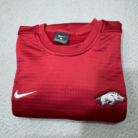 Arkansas Razorbacks Sweatshirt Mens Small Tusk Nike Crew Quilted Swoosh NCAA USA - Picture 1 of 16